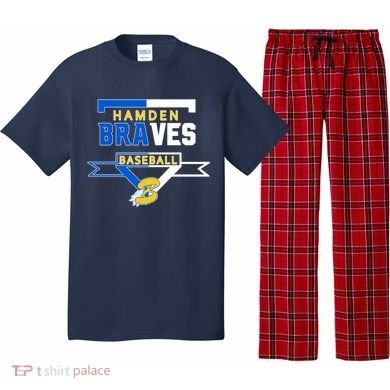 Hamden Braves Home Plate Baseball Fan Pajama Set