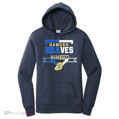 Hamden Braves Home Plate Baseball Fan Women's Hoodie