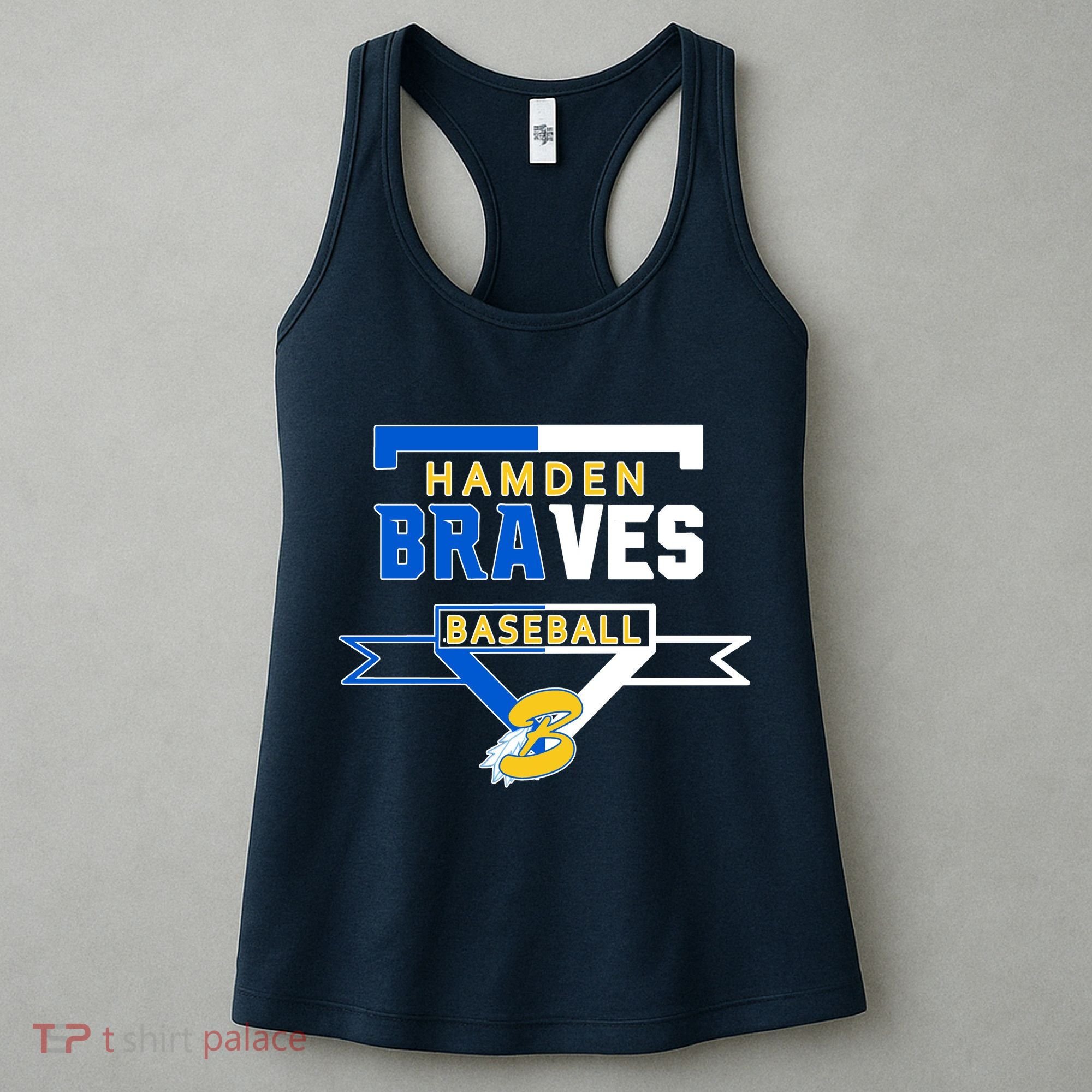 Hamden Braves Home Plate Baseball Fan Women's Tank Top