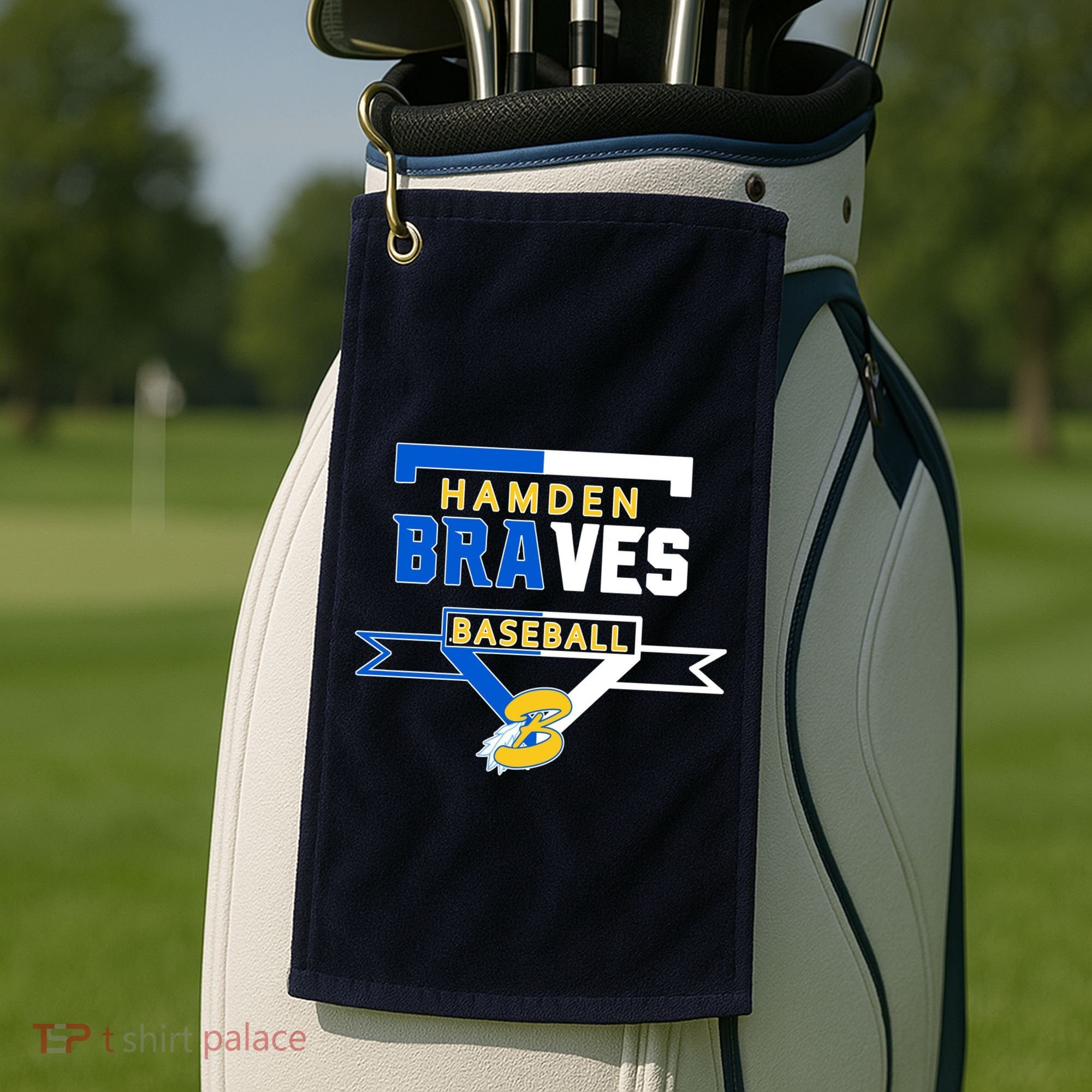Hamden Braves Home Plate Baseball Fan Golf Towel