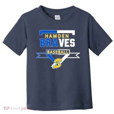 Hamden Braves Home Plate Baseball Fan Toddler T-Shirt