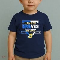 Hamden Braves Home Plate Baseball Fan Toddler T-Shirt thumb 2