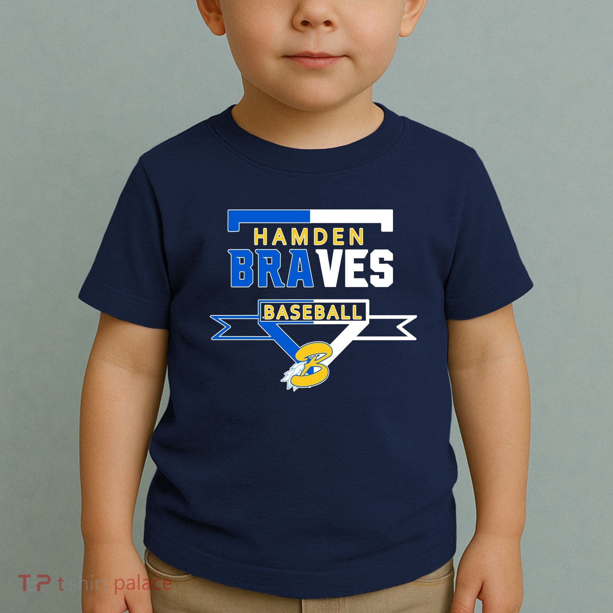 Hamden Braves Home Plate Baseball Fan Toddler T-Shirt