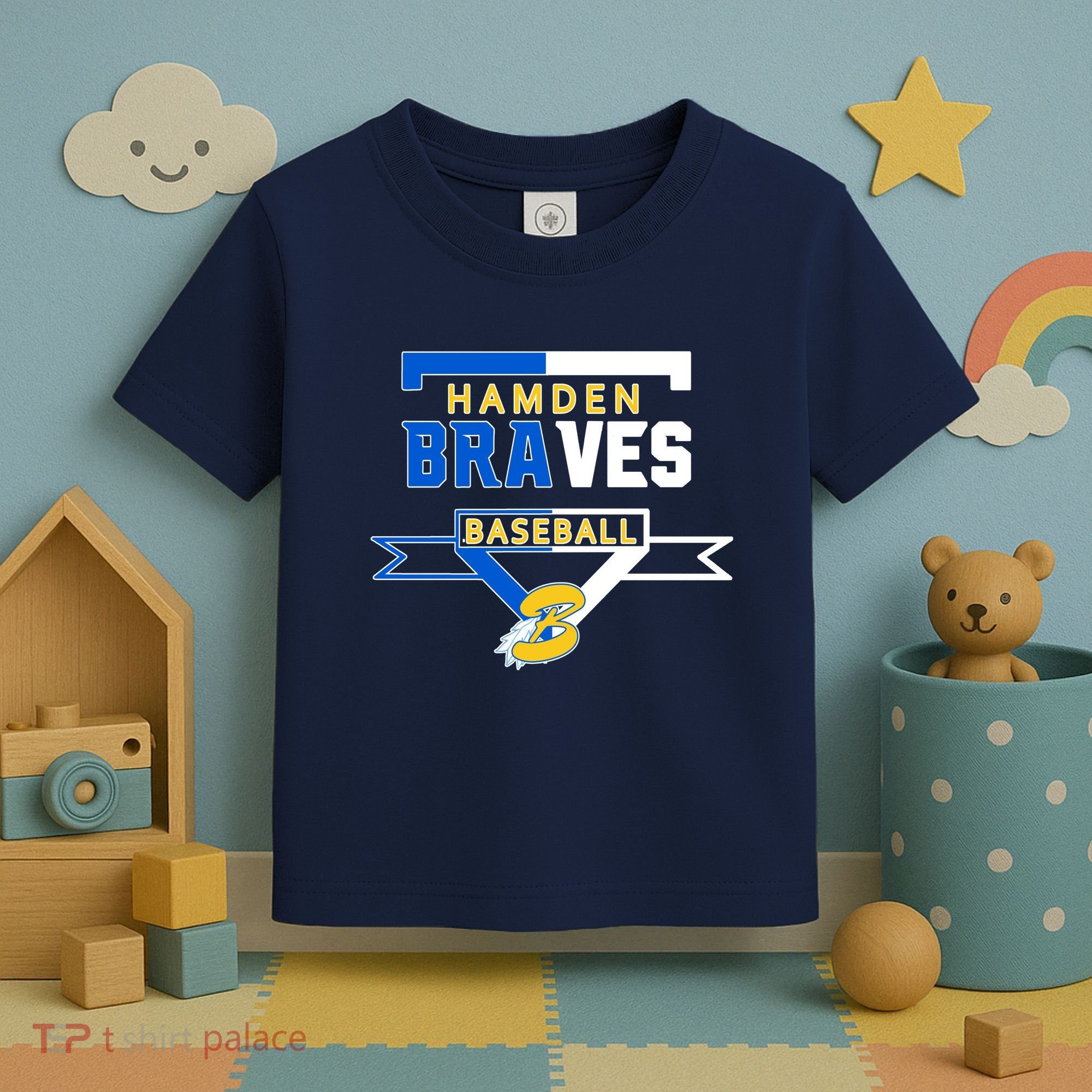 Hamden Braves Home Plate Baseball Fan Toddler T-Shirt