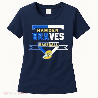 Hamden Braves Home Plate Baseball Fan Women's T-Shirt