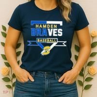 Hamden Braves Home Plate Baseball Fan Women's T-Shirt thumb 2