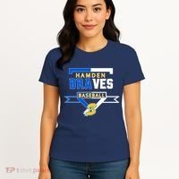 Hamden Braves Home Plate Baseball Fan Women's T-Shirt thumb 4
