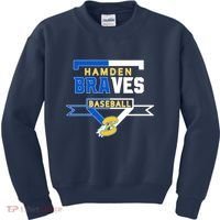 Hamden Braves Home Plate Baseball Fan Kids Sweatshirt thumb 0