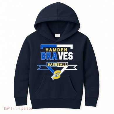 Hamden Braves Home Plate Baseball Fan Kids Hoodie