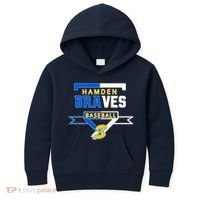 Hamden Braves Home Plate Baseball Fan Kids Hoodie thumb 0