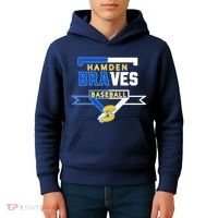 Hamden Braves Home Plate Baseball Fan Kids Hoodie thumb 4