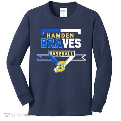 Hamden Braves Home Plate Baseball Fan Kids Long Sleeve Shirt