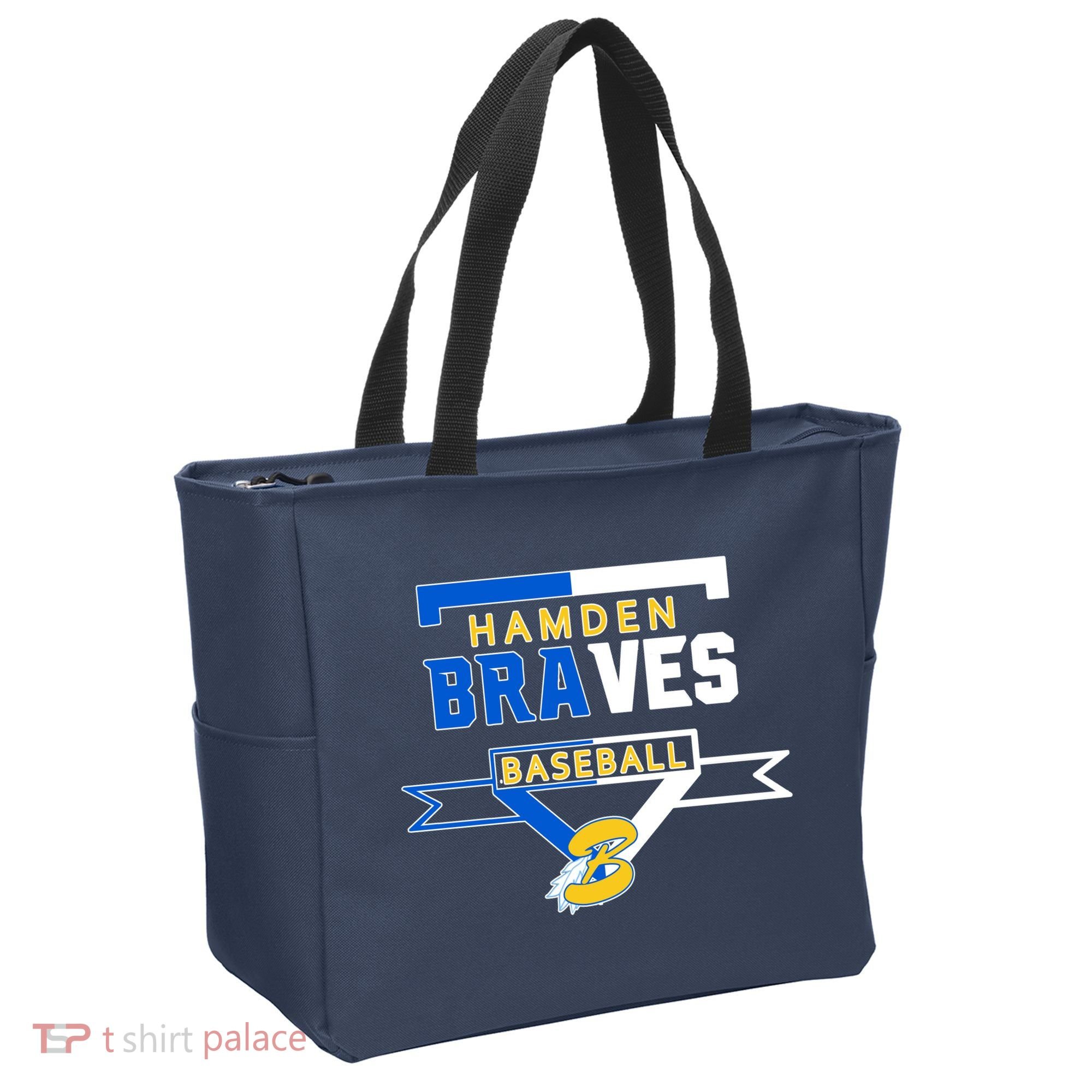 Hamden Braves Home Plate Baseball Fan Tote Bag