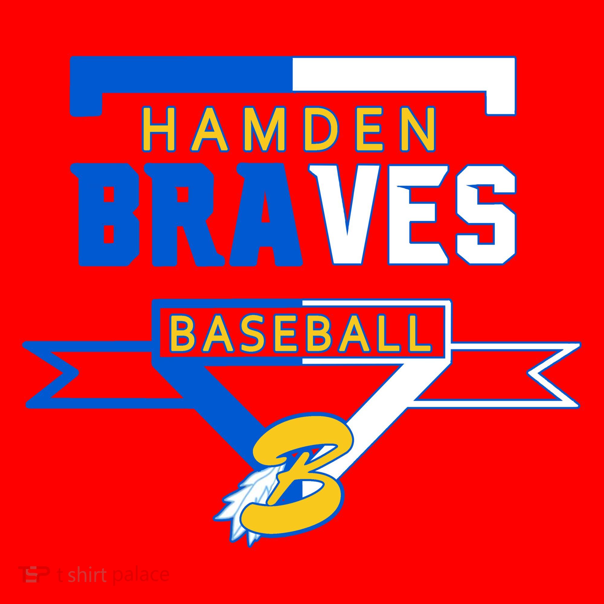 Hamden Braves Home Plate Baseball Fan Santa Hat