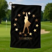 Hamilton An American Musical Golden Stars Golf Towel thumb 1