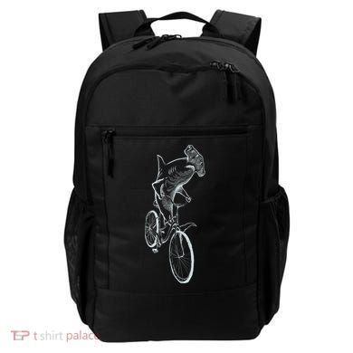 Hammerhead Shark Riding Bicycle Backpack