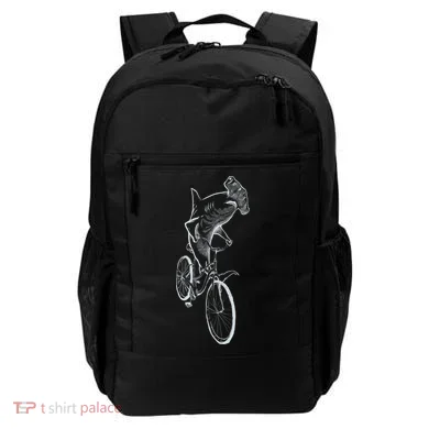 Hammerhead Shark Riding Bicycle Backpack