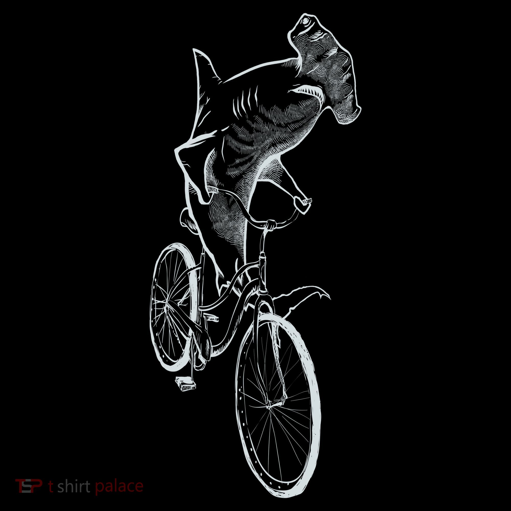 Hammerhead Shark Riding Bicycle Backpack