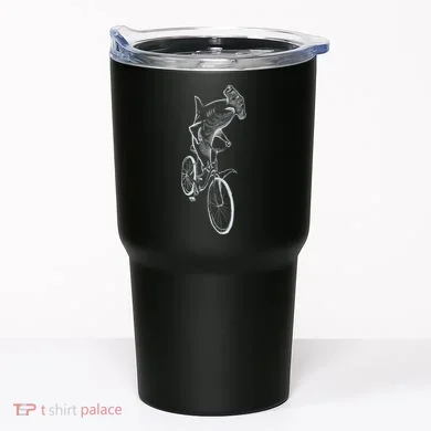 Hammerhead Shark Riding Bicycle Tumbler