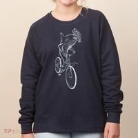 Hammerhead Shark Riding Bicycle Women's Sweatshirt thumb 0