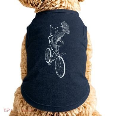 Hammerhead Shark Riding Bicycle Doggie Tank