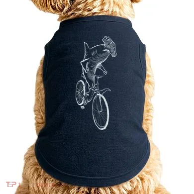 Hammerhead Shark Riding Bicycle Doggie Tank