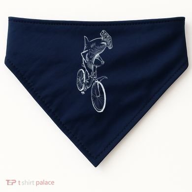 Hammerhead Shark Riding Bicycle USA-Made Doggie Bandana