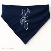 Hammerhead Shark Riding Bicycle USA-Made Doggie Bandana thumb 0