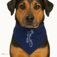 Hammerhead Shark Riding Bicycle USA-Made Doggie Bandana thumb 1