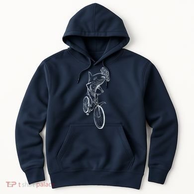 Hammerhead Shark Riding Bicycle Hoodie