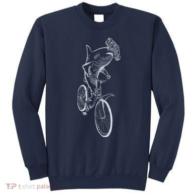 Hammerhead Shark Riding Bicycle Sweatshirt