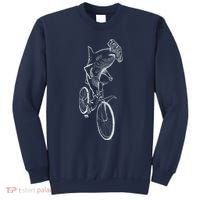 Hammerhead Shark Riding Bicycle Sweatshirt thumb 0