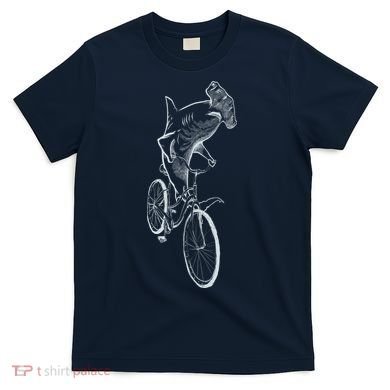 Hammerhead Shark Riding Bicycle T-Shirt