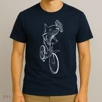 Hammerhead Shark Riding Bicycle T-Shirt thumb 3