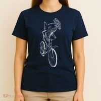 Hammerhead Shark Riding Bicycle T-Shirt thumb 4