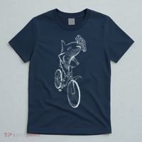 Hammerhead Shark Riding Bicycle T-Shirt thumb 5