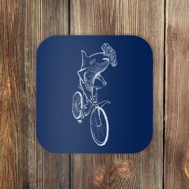 Hammerhead Shark Riding Bicycle Coaster
