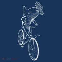 Hammerhead Shark Riding Bicycle Coaster thumb 2