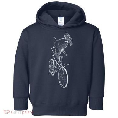 Hammerhead Shark Riding Bicycle Toddler Hoodie