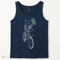 Hammerhead Shark Riding Bicycle Tank Top thumb 2