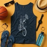 Hammerhead Shark Riding Bicycle Tank Top thumb 4