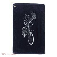 Hammerhead Shark Riding Bicycle Golf Towel thumb 0