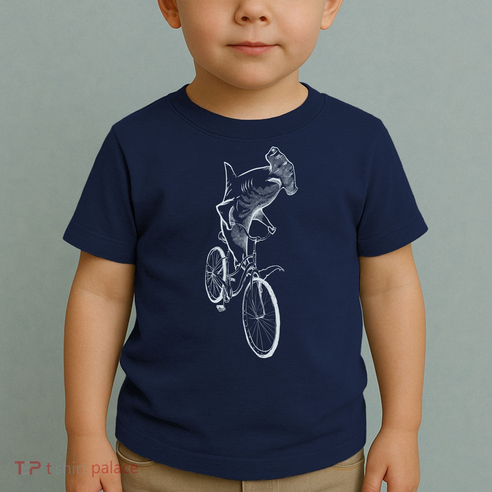 Hammerhead Shark Riding Bicycle Toddler T-Shirt