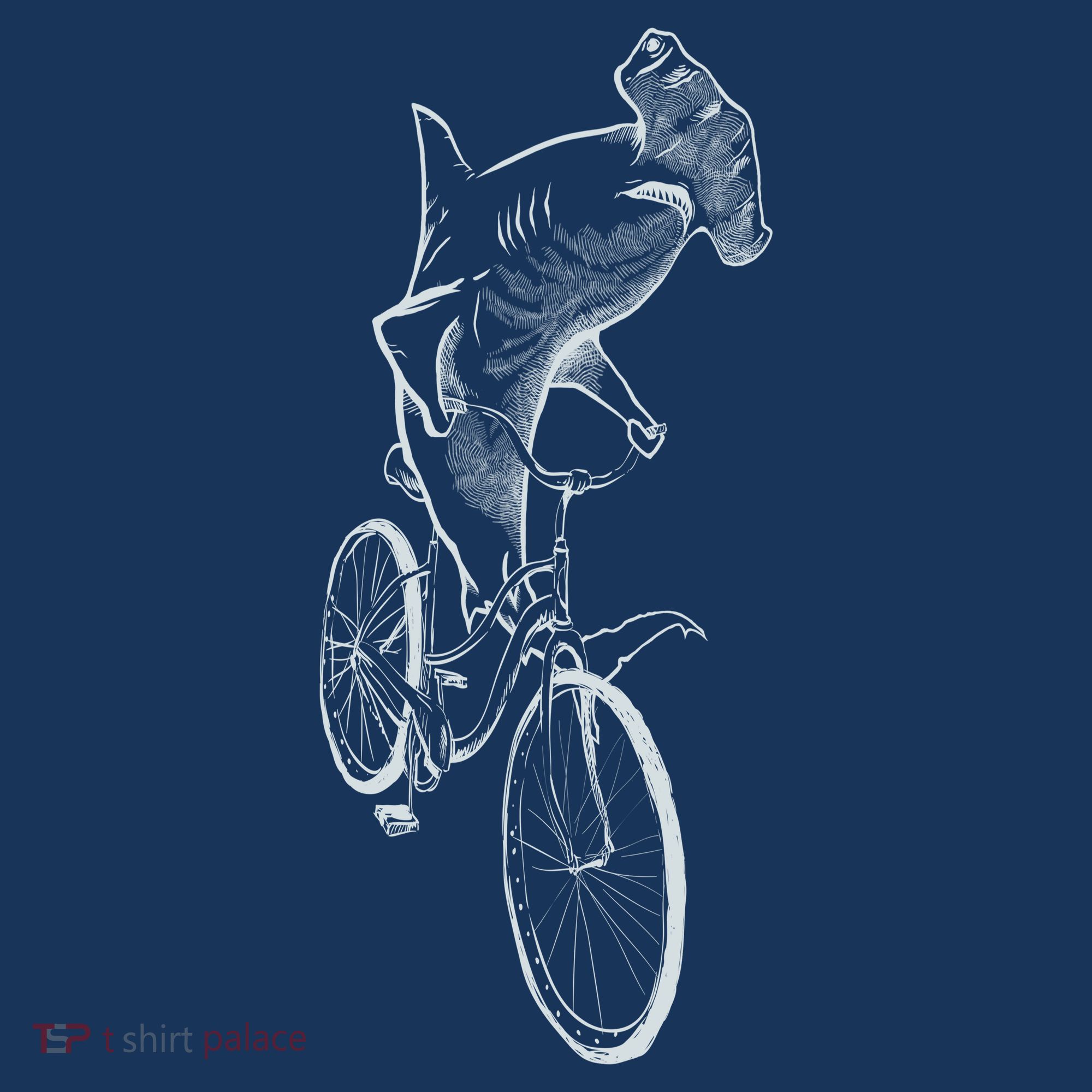 Hammerhead Shark Riding Bicycle Toddler T-Shirt