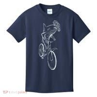 Hammerhead Shark Riding Bicycle Kids T-Shirt thumb 0