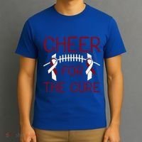 Head And Neck Cancer Awareness Cheer For The Cure Football Gift T-Shirt thumb 3
