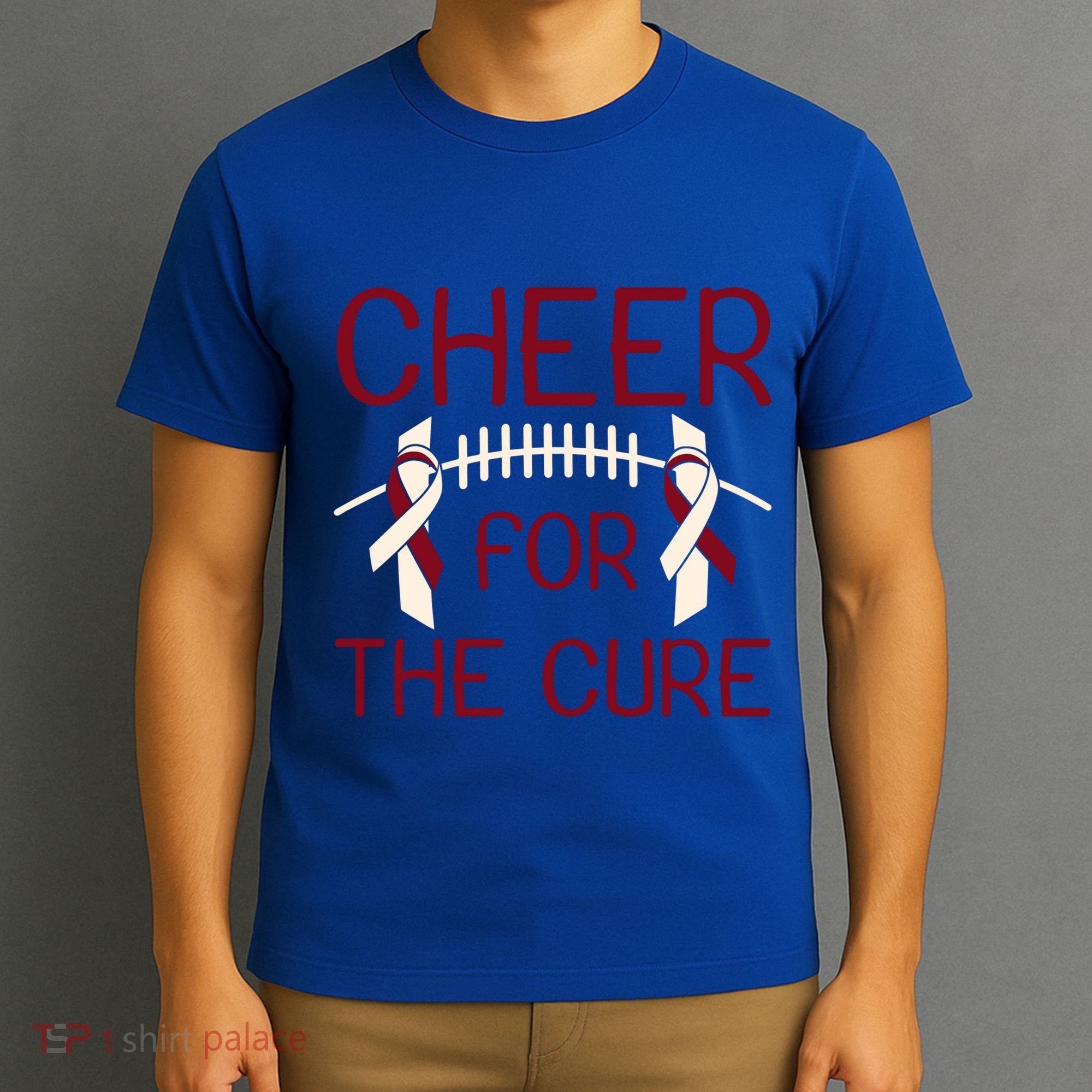 Head And Neck Cancer Awareness Cheer For The Cure Football Gift T-Shirt