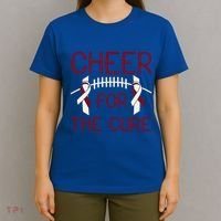 Head And Neck Cancer Awareness Cheer For The Cure Football Gift T-Shirt thumb 4