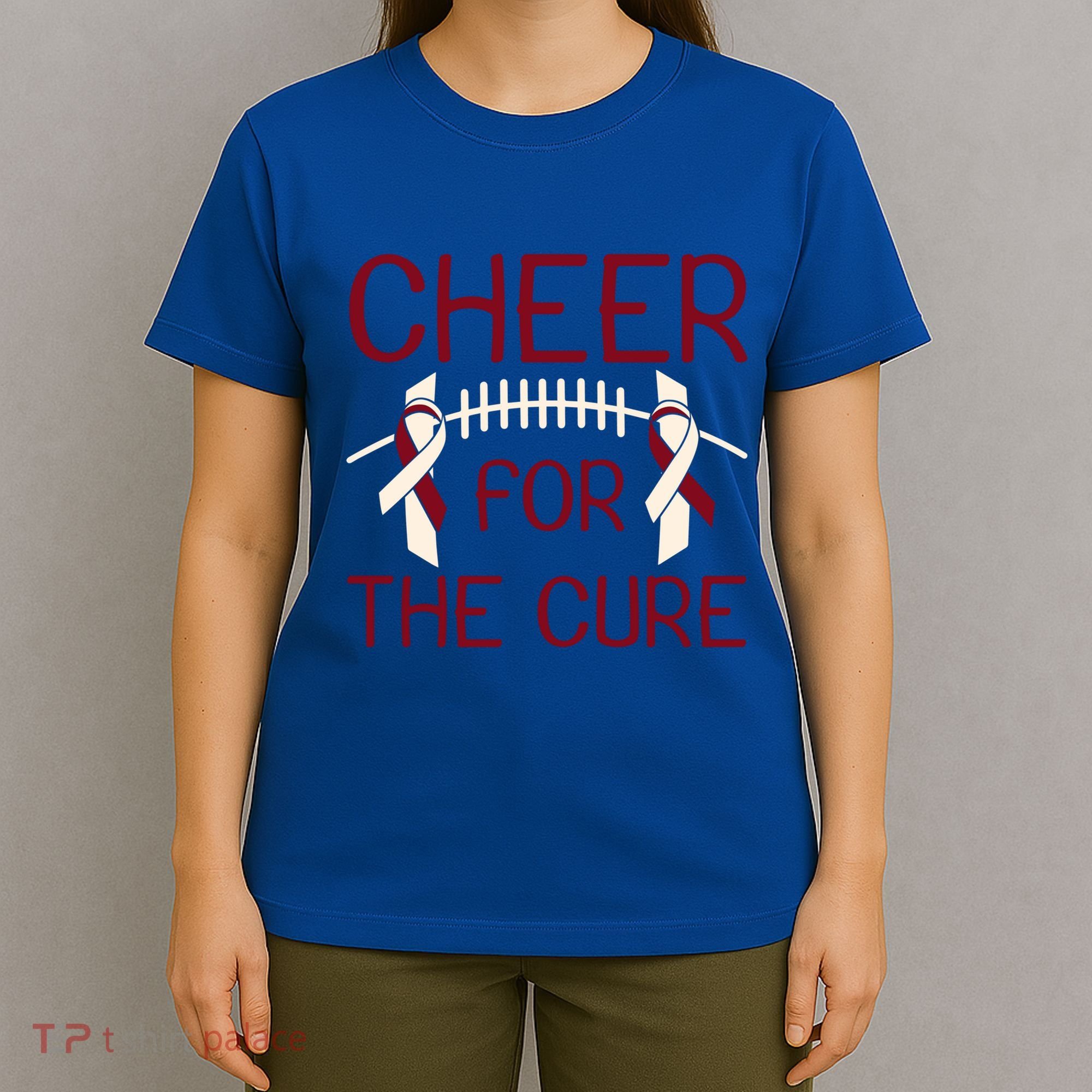Head And Neck Cancer Awareness Cheer For The Cure Football Gift T-Shirt