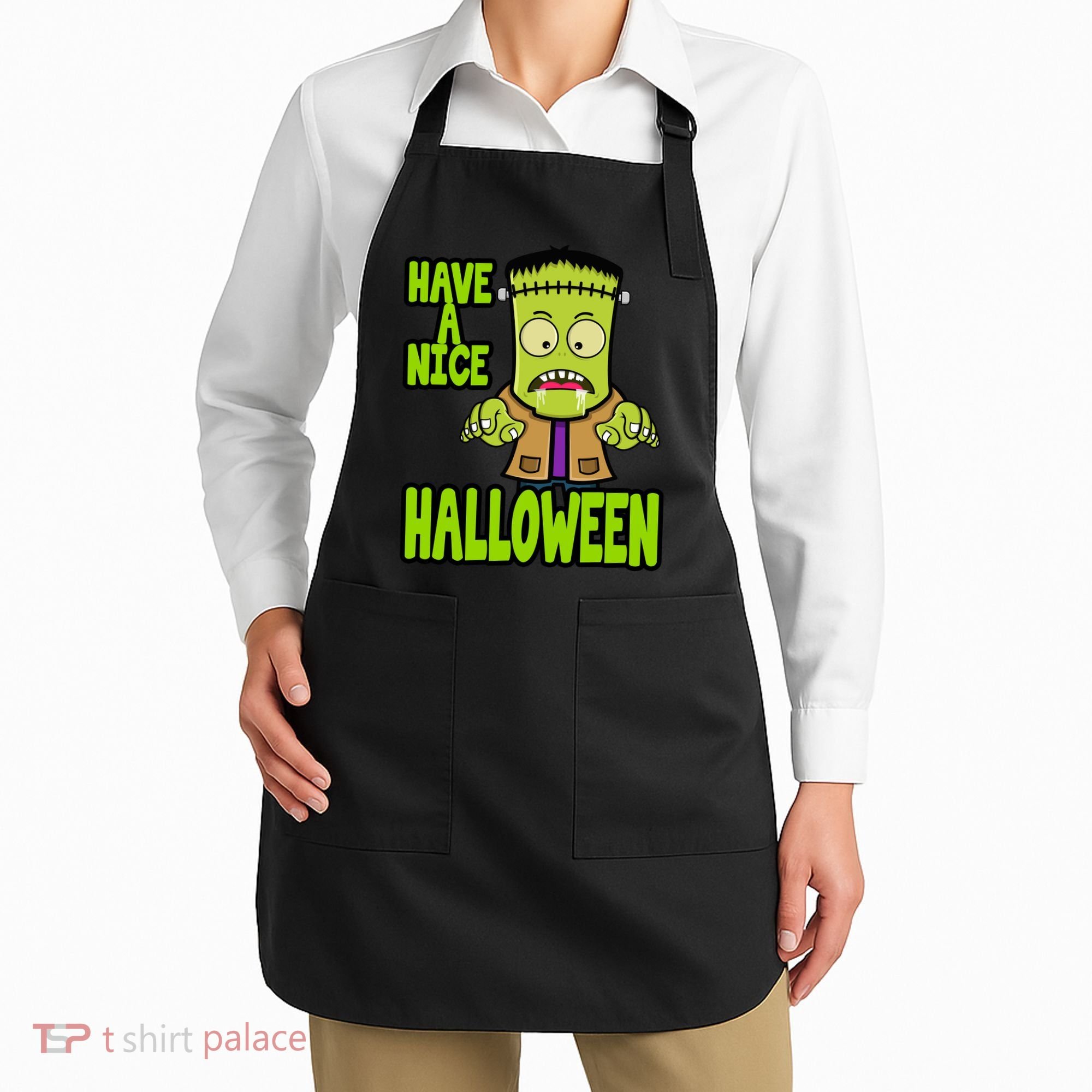 Have A Nice Halloween Frankenstein Monster Apron